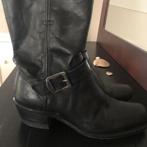 Frye square toe Mid-Calf Harness boots